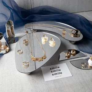 Organisation Nordic Unregelmäßige Spiegel Schmuck Ornament Kosmetik Ablage Kreative Acryl Kleinigkeiten Parfüm Display Platte für Wohnkultur