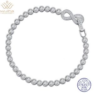 Corrente wuiha real 925 prata esterlina 3mm laboratório síntese diamante tênis de casamento para mulheres presente de aniversário jóias finas 231129