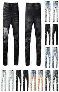 Mens designers jeans nödställda rippade cyklist smala rak denim för män tryck kvinnor armé mode mans mager pants80940402264876