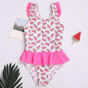 Dziewczyna dla dziecińskiej dziewczyny stroju kąpielowego Swizyt One Piece Kids Watermelon Dzieci 3-8 lat Ruffy Girls Bathing Suit Monokini Beachwear 2023