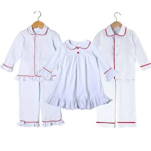 Детские пижамы, рождественские семейные пижамы для братьев и сестер Mathing, ночное платье для девочек на пуговицах, одежда для сна для маленьких мальчиков 231128