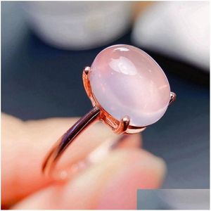 Solitaire Ring 3ct Natural Rose Quartz for Daily Wear 925 Sier 8mmx10mm Jewelry 18K Gold Plating Gemstone Drop Droper