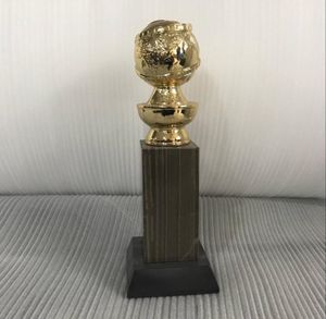 Golden Globe Award Trophy 10 tum med HFPA -logotyp stämplade i Gold26cm Hög guldfärg God Golden Globe8213090