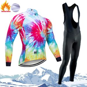 Bisiklet Jersey Setler Kış Erkekler Termal Polar Bib Set Pantolon Man Triatlon Takım Mens Giyim Tricuta Kıyafet MTB Erkek Termi 231128