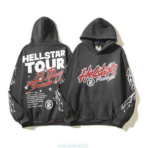 Anbf Erkek ve Kadın Tasarımcı Hoodie Hellstar Pullover Spiderweb Yıldız Flash Uzun Kollu Sokak Hip-Hop Sweatshirts Mavi Kırmızı Gri Siyah Beyaz Yoga Vintage Hoodios