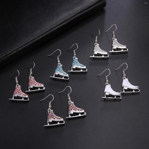 Dangle Earrings Fishhook Skate Shoe Ear Ring Drop Earring Sports Zircon Luxury Enamel Crystal Gift For Women Girl Fashion Trend Jewelry