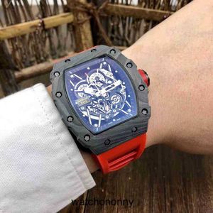 Designer Ri mliles Luxury watchs multi-function SUPERCLONE watches wristwatch richa milles carbon fiber men's automatic mechanical watch hollowed out fashion 9XPO