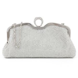 Nova moda feminina sacos de embreagem diamantes anel de dedo sacos noite cristal casamento nupcial bolsas bolsa preto ouro silver213m