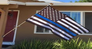 90150cm Law Enforcement Officers USA US American police Thin Blue Line USA Flag With Grommets Home Decor 3x5 FT banner flags EWE94408273