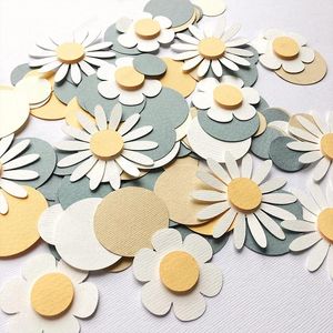 Party Decoration 1Bag Round Daisy Flower Paper Table Confetti Wedding Scatter Baby Shower Birthday Gift Box Decorations