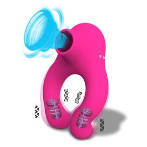 Vibrador massageador de brinquedo sexual para mulheres, anel peniano, estimulador de clitóris, sugador de clitóris, atraso na ejaculação, pau, brinquedos maiores, homens, casais