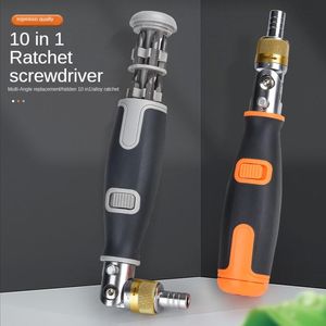 Schroevendraaier Hushåll Portable 10 I 1 Hidden Screwdriver Head Multi Angle Ratchet Corner Skruvmejsel Set Multifunktionell skruvmejsel