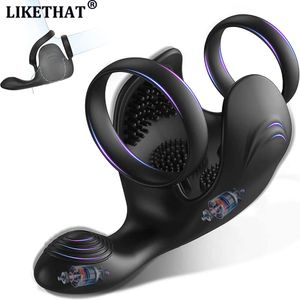 Sex Toy Massager Sexy Toys Prostate Vibrator Testicle Massage Anal Butt Plug Cock Penis Ring Male Cocking Toy for Men Sextoy