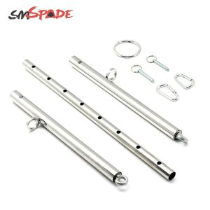 Cockrings SMSPADE With 4 Rings Bondage Adjustable Expandable Stainless Steel Silver Spreader Bar Set For Couples Adult Sex Toys Products 231128