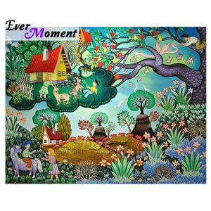 Stitch Ever Moment Diamond Målning Handgjorda Full Square Drill House Tree Landscape 5D DIY Hobby Art Diamond Embroidery ASF1854