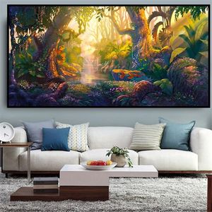 Stitch 5D DIY Diamond Embroidery Psychedelic Forest Landscape Diamond Målning Kit Modern konst Cross Stitch Wall vardagsrum Heminredning