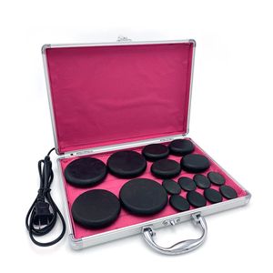 Full Body Massager 16PCS Stones Massage Warmer Kit with Heater Rocks Basalt Massage Stones Home Spa Body Therapy Relaxing Beauty Care Tool 231128