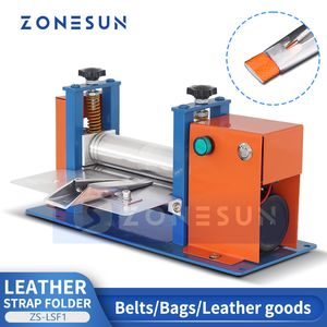 Zonesun Leather Strap Edge Folding Machine Wirstbands Watch Handbags Belts Making Leather working Tool Electric Rolling ZS-LSF1