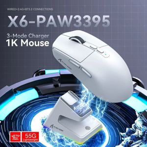 Combo tastiera e mouse Attack Shark X6 PAW3395 Connessione Bluetooth Tri Mode RGB Touch Base di ricarica magnetica Macro Gaming 231128