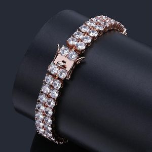 Designer Armband Hip Hop Jewelry Mens Armband Pour Hommes Diamond Tennis Chain Iced Out Luxury Bangles Hiphop Charm Rapper Love207G