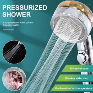 Badtillbehör Set 360 Rotated Rainfall Shower Head High Pressure Water Saving Spray Badrum Handhållen tryck Massage270T