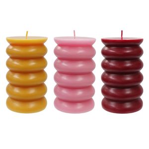 Bougies piliers, paquet de 3, 3 x 5 pouces, orange, rose, rouge