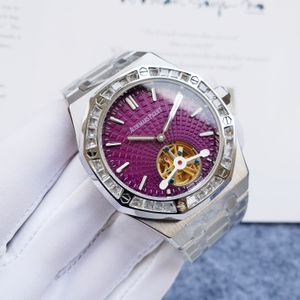 Высококачественный лучший бренд Audexxx Pigxxx Tourbillon Series Мужские часы Полностью стальной ремешок с бриллиантовым сапфировым стеклом Зеркало 42 мм Автоматические механические часы Мужские часы