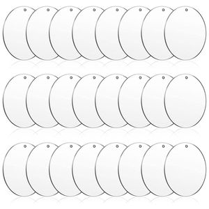 Keychains Pieces 3 tum akrylnyckelringar Circles Clear Disc Ornaments with Hole Circle Discs For DIY KeychainKeychains