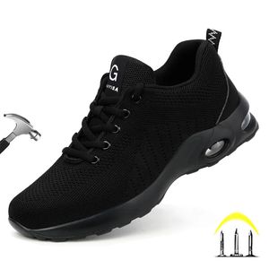 Safety Shoes Air Cushion Work Safety Shoes For Men Women Breathable Work Sneakers Steel Toe Shoes Anti-puncture Safety Protective Shoe 231128