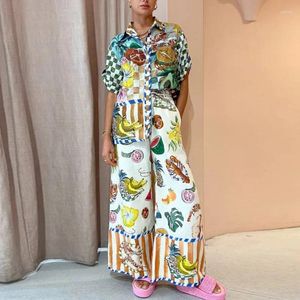 Ethnic Clothing 2 Piece Women Set Dashiki African Clothes 2023 Summer Autumn Fashion Short Sleeve Top And Pants Suit Party Lady Matching