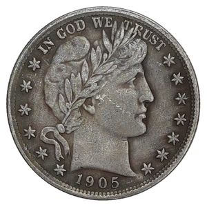 US 1905 p/o/sバーバー半ドルシルバーメッキコインコピー