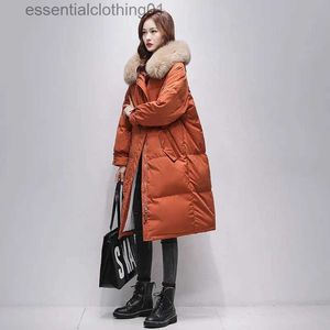 Mulheres para baixo parkas 2023 novo inverno feminino grosso pato branco para baixo hoodies jaquetas moda casual à prova de vento preto branco esqui casacos quentes l231129