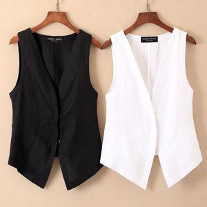 Parkas New OL Fashion Women Suit Vest Short Style Elastic Waist Slim Elegant Office Big Size Female Tops Black White Jackets Plus Size