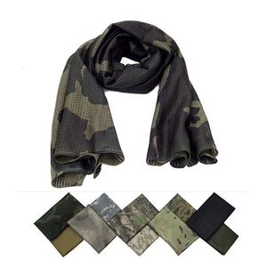 Scarves Military Tactical Camouflage Scarf for Men Women Mesh Square Breathable Headband Head Scarf Multifunction Cycling Bandanas 231128