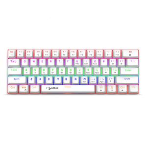 Tangentbord 61 Keys Mini Mechanical Gaming Keyboard Colorful RGB Backbelyst blå Switch Type C för PC Desktop Laptop Gamer 231128