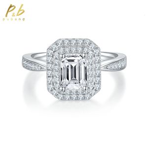Pierścienie ślubne Pubang Fine Jewelry Solid 925 Srebrna bagietka 57 mm Diamentowy pierścionek dla kobiet 231128