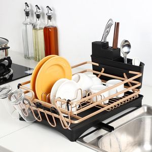 Organization Dish Drying Rack Sink Drainer Stand Kitchen Utensil Organizer Tableware Cutlery Storage Shelf Knife Fork Box Kitchen Organizer