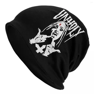 Berets Unholy Satanic Nun Tattoos Bonnet Hats Knitted Hat Cool Outdoor Skullies Beanies Men's Women's Spring Head Wrap Caps