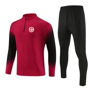 Tunisia Abbigliamento sportivo per il tempo libero da uomo Abbigliamento sportivo all'aria aperta Felpa traspirante con semi-cerniera per adulti Tuta da jogging casual a maniche lunghe