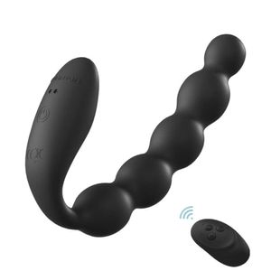 Sex Toy Massager Wireless RC Silicone Anal Pärlor Butt Plug Vibrator 10 Lägen Prostatasmassage Leksaker för män Kvinnliga par spel