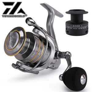 Flyfiske Reels2 Brand Högkvalitativ dubbel spollegeringsutrustning 51 1 47 Ratio Spinning Carp Casting Saltwater 231129