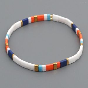 Pulseira de arroz com fios de bracelete vintage de tricô moderno tricô deslumbrante minimalista bohemian tila miçangas
