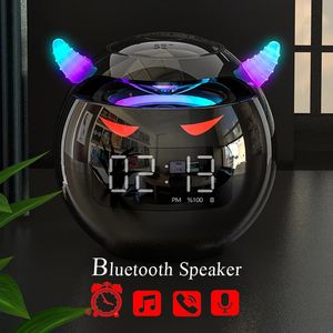 Computer S ers Bluetooth S er audio con LED Sveglia digitale Lettore musicale Mini orologio a forma di palla senza fili 231128