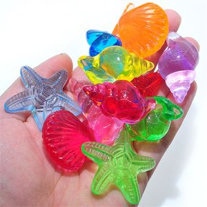 Dekorativa föremål Figurer Bulk Lot Akryl Crystal Animal and Conch Shape Kids Toys Amusement Park Colorful Stone Game Pieces for Board Games Accessories 230428