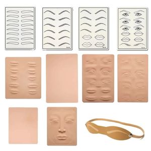 Tatueringsmaskin 3D Face Tattoo Practice Silicone Fake Skins Practice 1pc Microblading Practice Hud For Face Eyebrows Lips For Tattoo Nybörjare 231128