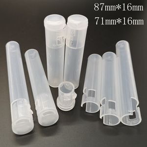 Embalagem de cartucho Vape alfandegário para 0,5ml 0,8ml 1,0ml 510 Cartuchos cremosos Tamanho 87mm * 16mm Tubo de plástico à prova de crianças 71mm * 16mm Tanque de PVC resistente a crianças