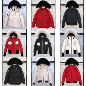 Mens Down Canada Jackets Moosnuckleckle Coats Windproof Waterproof Waterproof Snow Proczeer Pieczenia grube colla prawdziwy wilk futra Mooss Knuckles