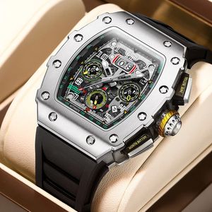 腕時計Guanqin Automical Watch Top Brand Luxury Calendar Week Month Chronograph316Lステンレス鋼スポーツ防水231128
