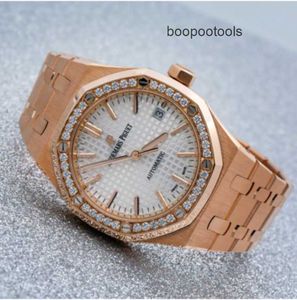 Swiss Luxury Watches Royal Oak Offshore Wristwatch Piglet Royal Oak 37mm Rose Gold Diamond Edge -15451or ZZ.1256or.01