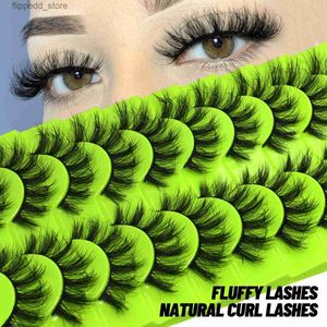 False Eyelashes GROINNEYA 5/10 Pairs Fluffy False Lashes Manga Lashes Soft Cross Wispy Natural 3D Faux Mink Eyelashes Extension Q231129